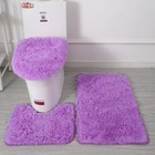 3-piece Non-slip Bathroom Bath Mat Contour Rug Set With Solid Toilet Lid Cover