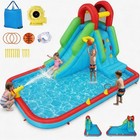 Inflatable Water Slide Bounce House Giant Splash Pool   Climbing Wall W  Blower