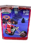 Gemmy Airblown Inflatable Christmas Santa Motorcycle Lighted Yard Decor 9ft