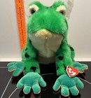 Ty Lilypad Spotted Frog Stuffed Animal Large Plush Toad Buddy Beanie Baby 2004