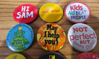 Vintage Smiley Face Pinback Button  Lot Of 11 Funny Random Pins