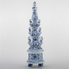 New Chinese Oriental Blue And White Porcelain Round Tulipiere Flower Vase 22 