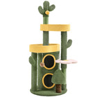 New   48 5    H Oasis-themed Cat Tree Tower With 2 Condos   3 Perches green yellow