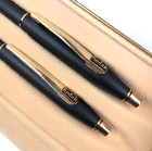 Cross Ballpoint Pen Mechanical Pencil Set Black Gold Kodak Eastman Rochester Ny