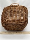 Vintage Woven Wall Basket Wedge Flower Wicker Boho