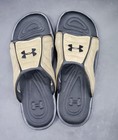 Mens Under Armour Slides Black And Tan Size 10