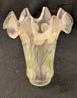 Antique Hand Painted  Art Nouveau Glass  Electric gas Lamp Shade