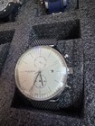 Akribos Xxiv Men s Quartz Analog Silver Dial Date Silver Mesh Band Watch