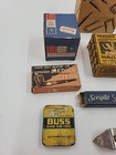 Vintage Junk Drawer Lot Advertising Boxes Gadgets 