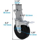 2pk 5 Inch Heavy Duty Dual Lock Square Stem Scaffolding Casters Wheels 440lbs
