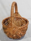 Antique Appalachian Ash Splint Buttocks Basket God   s Eye Handle Aafa Oak Melon