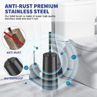 Toilet Brush And Holder  2 Pack Toilet Brush Stainless Steel  Toilet Bowl Black
