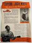 Josh White Concert Poster Handbill 1946 Blues Folk Ballads Josephine Premice