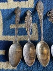 Vintage Lot 9 Native American Indian Sterling Silver Spoons Full Figure Chiefs 