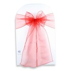 10 Pcs Organza Chair Cover Bow Sash 108 x8  - Red - Wedding Party Banquet Un