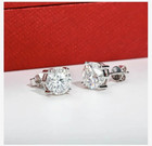 2ct Round Real Moissanite Solitaire Stud Earrings 14k White Gold Plated