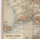 1904 Original Antique Map Of Vicinity Of Naples   Contorni Di Napoli   Italy