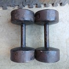 York Vintage Roundhead Pair Of 30 Lb Dumbbells 1st Generation Pre Usa