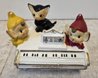 Vintage Pixie Elf Cat Figurine Japan Piano 1950s Kitsch Rare