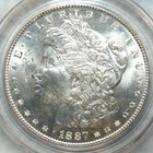1887 Morgan Silver Dollar Pcgs Ms64 Near Gem In Original Green Holder  1 Coin 