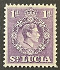 Travelstamps   St  Lucia Stamps Sg 129 - 1d Kgvi - 14 1 2x 14 Perf  Mint Mnh Og