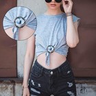 T-shirt Tie Clips For Women Girls Twist Tee Knot Ring Silk Scarf Ring Clip Waist