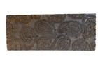 Wooden Carved Oblong Box Hinged Gray Gold Vintage Mcm Scroll Decor