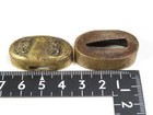 Japan Antique Shakudo Shishi Leo Fuchi Kashira Katana Fittings Original