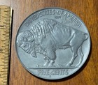 Vintage Travel Souvenir Metal Coin 1926 Indian Head Buffalo 5 Cents 3 Inches