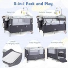 5-in-1 Pack And Play  Portable Baby Bedside Sleeper With