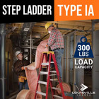6 Ft  Fiberglass Step Ladder With 300 Lbs  Load Capacity Type Ia Duty Rating