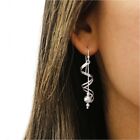 Italian 925 Solid Sterling Silver Spiral Ball Drop Dangle Earrings For Women  