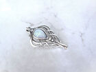 Smaller White Oval Stone Metal Alligator Hair Jewelry Clip Fine Thin Hair