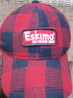 Eskimo Ice Fishing Gear Hat Cap Snap Back Red Black Buffalo Plaid Winter Flannel