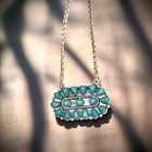 Turquoise Sterling Silver Southwestern Adjustable Necklace 18   