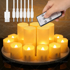 6   Rechargeable Flicker Flameless Led Tea Lights Led Candle Timer Remote Control