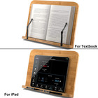 Bamboo Book Stand  Large Book Holder With 6 Adjustable Height  Foldable Cookbook