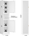 Elegant 67  h Tall Bathroom Storage Cabinet narrow Metal Cabinet With 6-tiers