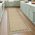 2x6 Runner Rug For Hallway Washable Kitchen Rugs Non Slip Solid Tan Jute
