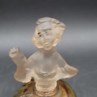 Antique Vintage Glass Woman In Amber Dress Antoinette Perfume Bottle W dauber