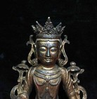 Collect China Buddhist Tibet Temple Bronze Gilt Kwan-yin Guanyin Buddha Statue