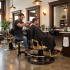Heavy Duty Rotating Barber Chair Stool With Base 180   Swivel Stylist Glider Seat