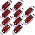 10x Oval Red Led Trailer Marker Light W chrome Bezel Side 10 Pcs Red Light