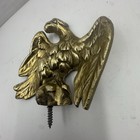 Vintage Antique Solid Cast Brass Eagle Flag Pole Finial Topper Large 4  X 4 75 