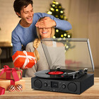 Vintage Vinyl Record Player With Speaker 3 Speeds Turntable Lp Player fm Radio