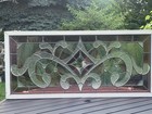 Antique Stained Glass Transom Window 5 Beveled  Glasses   42 75 X 19 25  Salvage