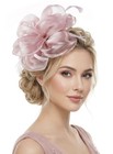 Pink Fascinator Tea Party Derby Hat For Women Os  Satin Netting Feathers Clip-on