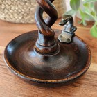 Antique   Vintage English Oak   Brass Open Barley Twist Candlestick Holder