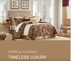 Timeless Luxury Croscill Embroidiered Floral Pillow Padded Shams 32  26 Set Of 2