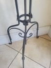 Antique Wrought Iron Tall Twist Floor Plant Stand Decorative Flowers Mid Evil 